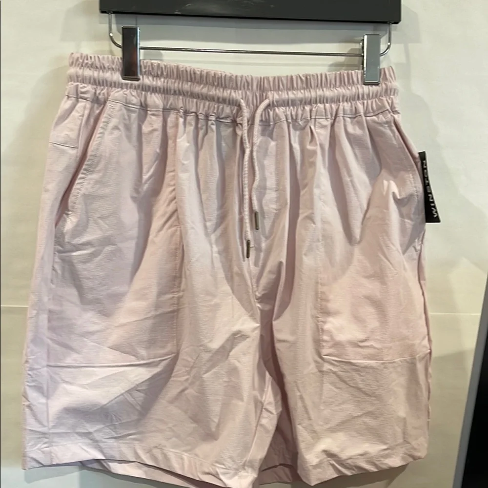 Light Pink Drawstring Shorts - Picture 1 of 7